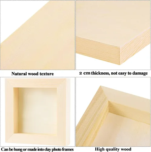 Vista 5 de ADXCO - Paquete de 8 paneles de madera de 4 x 4 pulgadas, lienzo de madera sin terminar para pintar, vertir, uso artístico con óleos, acrílicos