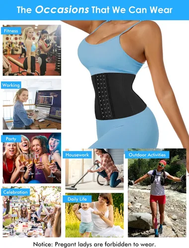 Vista 3 de Entrenador corto de cintura para mujer, grasa del vientre inferior, fajas de entrenamiento, corsé de cintura colombianas