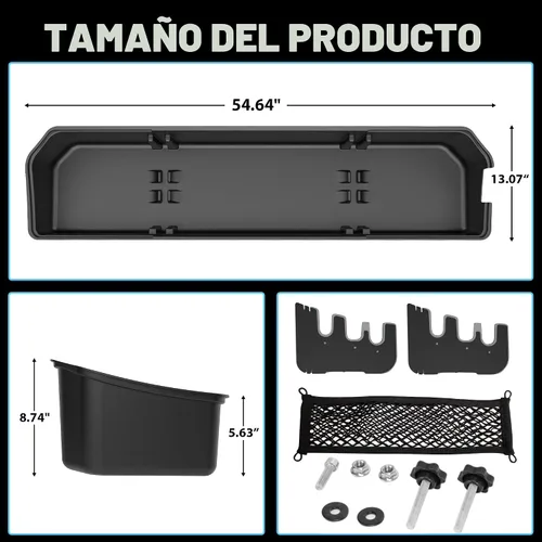 Vista 6 de WHALEMOTOR Almacenamiento debajo del asiento Compatible con Ford F150 (2015-2025) y Super Duty (2017-2025) SuperCrew/Crew Cab, Organizador de carga