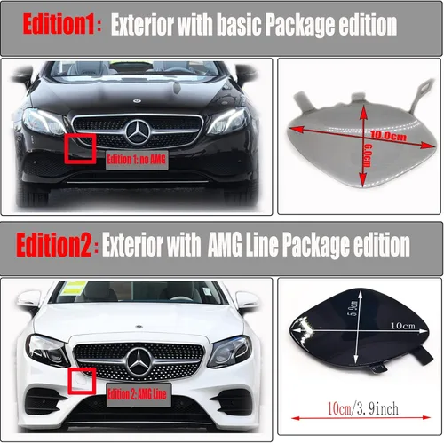 Vista 3 de Cubierta de remolque delantera para Mercedes-Benz Clase E W238 Convertible A238 Coupé C238 Fit E200 E220 E300 E350 E400 E450 2017 2018 2019 2020