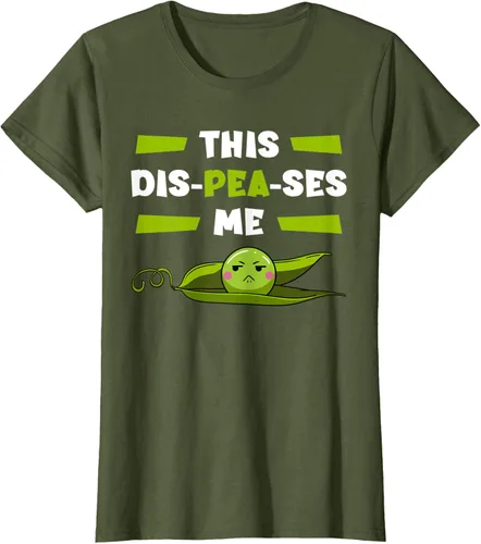 Vista 22 de Camiseta de semilla vegetariana de guisantes con flor de planta Dis-Peas-Ses Me, Negro