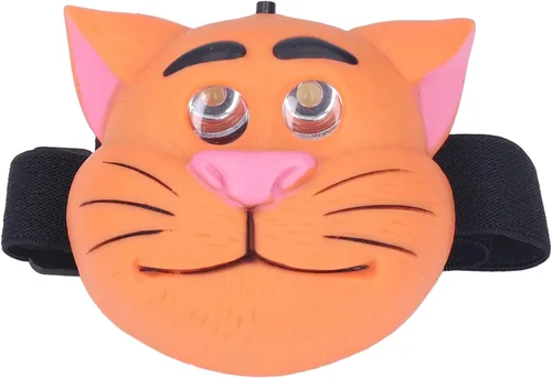 Vista 2 de CUEA Faro LED, 2 modos de luz, efecto gato, faro para niños, plástico, senderismo, al aire libre, niños
