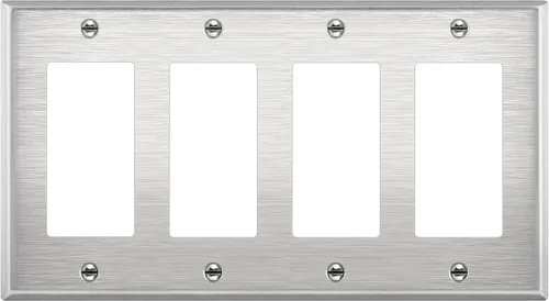 Vista 26 de ENERLITES Placa decorativa doble de metal para interruptor o receptáculo, placa de pared de acero inoxidable, resistente a la corrosión