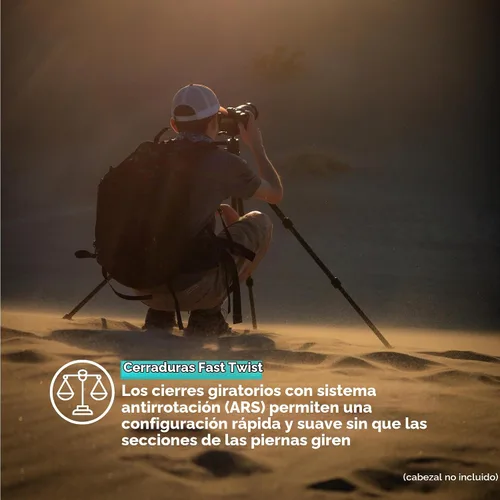 Vista 7 de SLIK Pro CF-733 Trípode de fibra de carbono de 3 secciones de 65.5 pulgadas, negro (615-924)