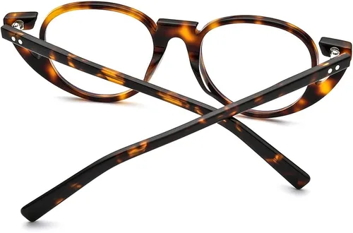 Vista 7 de HEPIDEM Marco de gafas de acetato para hombre, nuevo marco de gafas óptico retro redondo vintage
