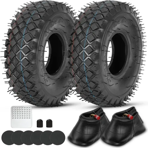 Vista 10 de GREHUA 4.10-4 4.10/3.50-4 410/350-4 Reemplazo de neumáticos y tubo interior para Go Kart ATV cortacésped, soplador de nieve, carretilla, carretilla