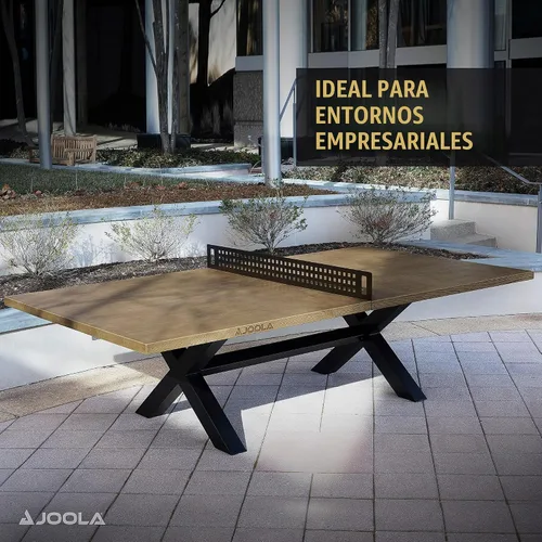 Vista 6 de JOOLA - Mesa de tenis de mesa para exteriores - Mesa de conferencia multiusos, mesa de comedor - Aspecto de madera y concreto, incluye set de red