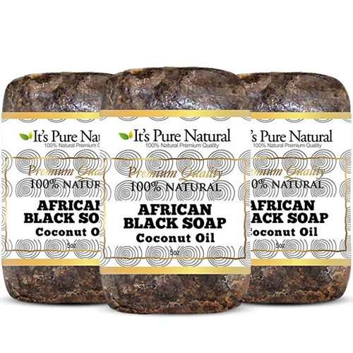 Vista 11 de It's Pure Natural Barras de jabón africanas negras con solución para el acné (paquete de 3) jabón orgánico crudo para cara y cuerpo, tratamiento