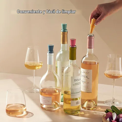 Vista 4 de Rabbit, tapones para botellas de vino y bebidas, juego de 4 unidades de silicona Surtido