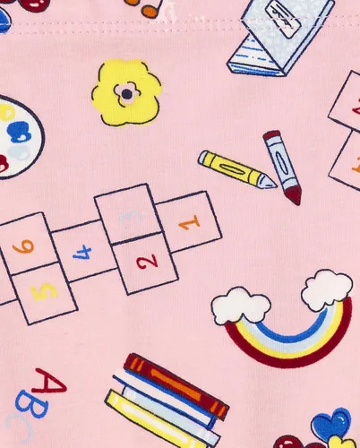 Vista 3 de The Children's Place Conjunto de camisa y leggings de manga larga para niñas y niñas pequeñas, Paquete de 2 corazones blancos para escuela