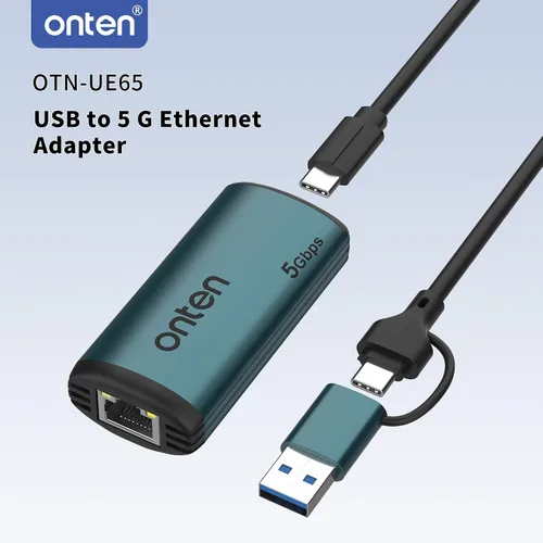 Vista 5 de Adaptador USB-C a Ethernet: 5 Gbps de alta velocidad, USB-A a RJ45 5000 Mbps Adaptador de red LAN Ethernet Thunderbolt 4/3 compatible con iPhone 15