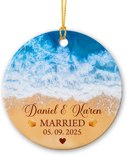 Vista 11 de Adorno de artista personalizado 2025 para árbol de Navidad, adornos de cerámica de dibujo personalizado, regalos de Navidad para pintores