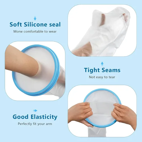 Vista 3 de Funda impermeable para brazo de ducha, protector de brazo completo para adolescentes, funda de ducha para bolsa de brazo para ducha, funda de brazo