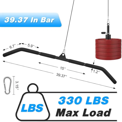 Vista 3 de Fitness Cable Pulley System, Gym LAT and Lift Pulldown Machine Attachments, Home Workouts Equipments for Biceps Triceps Shoulder Arm Curl Forearm