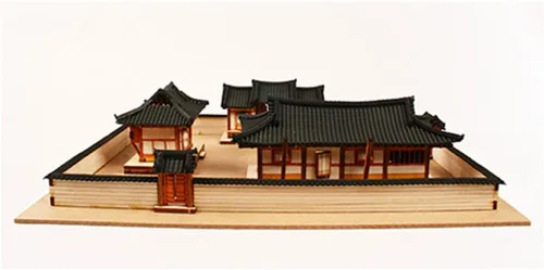Vista 3 de Kit de modelo de madera de escritorio estilo coreano juego de casa / YG652 por Young Modeler