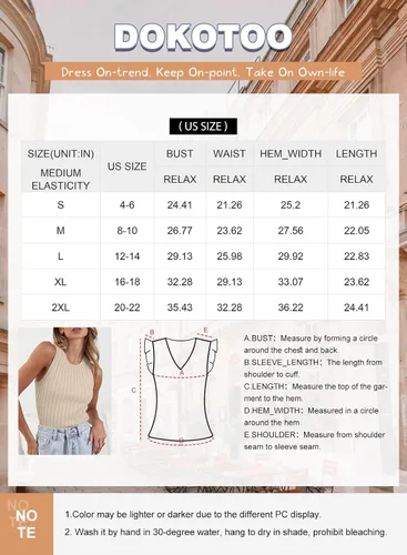 Vista 5 de Dokotoo Camisetas sin mangas para mujer, de verano, sin mangas, de cuello alto, de punto acanalado, ajustadas, básicas, lisas