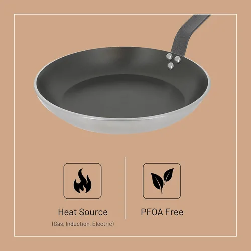 Vista 3 de De Buyer CHOC INDUCTION - Sartén antiadherente de 8 pulgadas, revestimiento de PTFE de 5 capas, resistente a la deformación y los arañazos