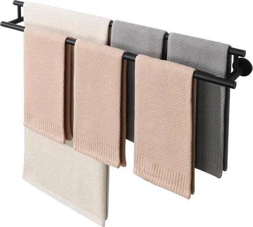 Vista 12 de Alise Toallero doble de níquel cepillado, toallero de 16 pulgadas para baño montado en la pared, toallero de baño de acero inoxidable SUS304