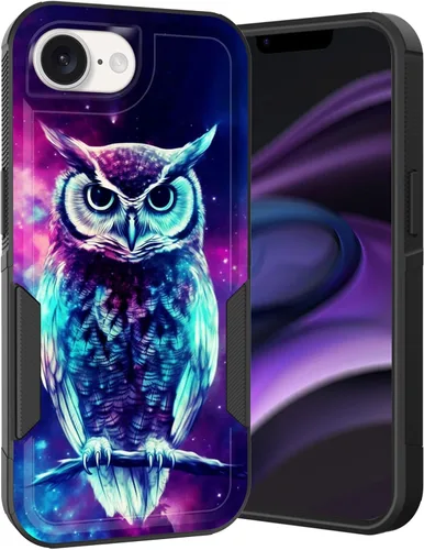 Vista 102 de Funda para iPhone Air, doble capa híbrida resistente resistente a prueba de golpes de policarbonato duro + funda protectora de silicona suave