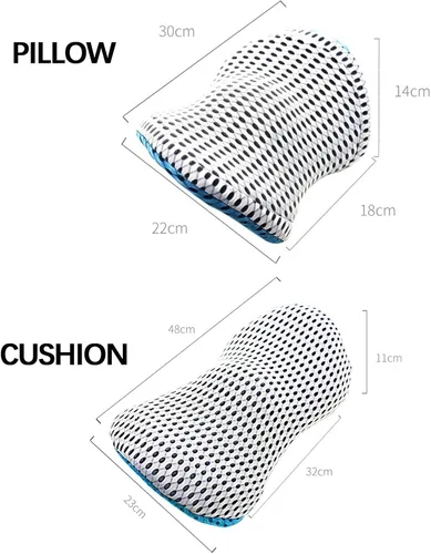 Vista 2 de Almohada de apoyo lumbar y almohada para el cuello del automóvil, almohada lumbar de espuma viscoelástica para aliviar el dolor de espalda baja