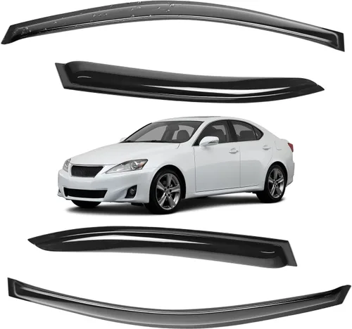 Vista 184 de Viseras para ventanas para Mazda 3 Sedán 4 puertas 2004 2005 2006 2007 2008 2009 estilo JDM Mugen, deflector de viento, protector solar y de lluvia