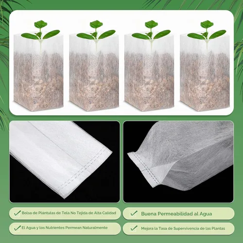 Vista 3 de 1000 bolsas de cultivo no tejidas para plantas de semillero, 5.9 x