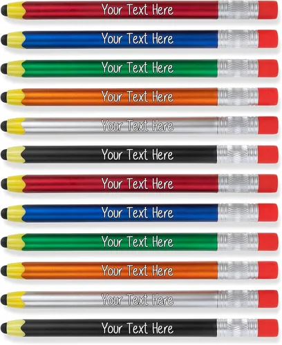 Vista 3 de Bolígrafos personalizados con tu logotipo o texto personalizado, paquete de 12 unidades a granel para negocios, fiestas y eventos, bolígrafo 2 en 1