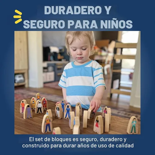Vista 6 de Constructive Playthings Ayudantes comunitarios de madera, juego de 25