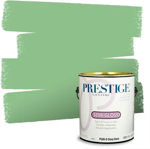 Vista 218 de PRESTIGE Pintura exterior e imprimación en uno, aloe, plano, 1 galón