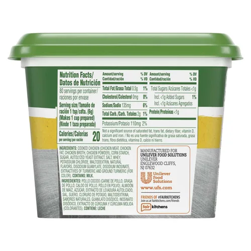 Vista 2 de Knorr Professional 095 Base de caldo de pollo baja en sodio, sin gluten, sin MSG añadido, 0.00 oz de grasa trans, 1 libra, paquete de 12