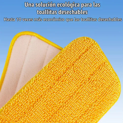 Vista 3 de HOMTOYOU Almohadillas reutilizables para mopa Swiffer PowerMop: 6 repuestos de almohadillas de microfibra para limpieza de suelos multisuperficie