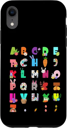 Vista 25 de Cute Alphabet Funny Easter Day ABC Letters Egg Rabbit Case for iPhone 17