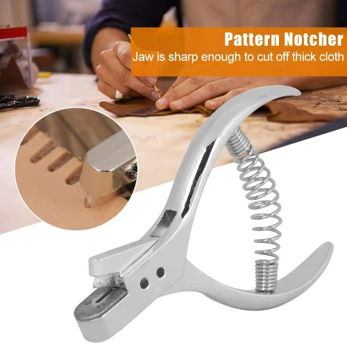 Vista 2 de Nikou Muesca de patrón, alicates profesionales de acero inoxidable para coser prendas de bricolaje con mango de resorte, marcador de punzón