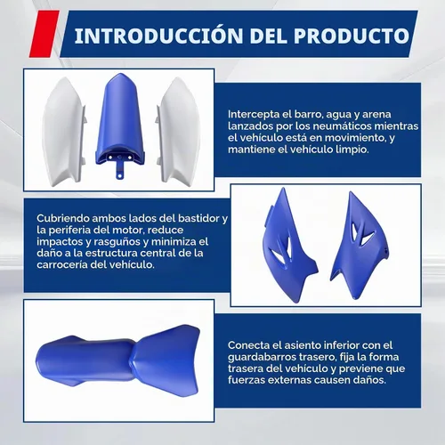 Vista 7 de Kit de carenado de cubierta lateral de guardabarros de plástico ABS para Yamaha TTR 50 TTR50 2006-2021