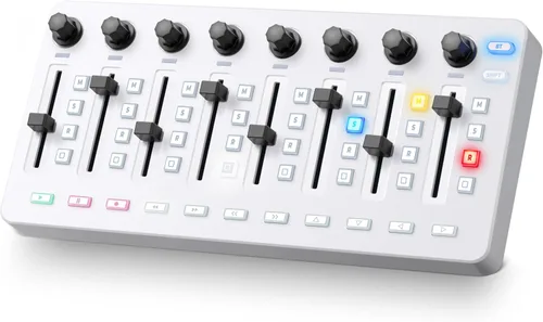 Vista 11 de Vangoa Controlador de Teclado MIDI 25 Teclas, Worlde Panda MINI Teclado USB Midi con Almohadillas de Percusión, Máquina Creadora de Ritmos, Negro