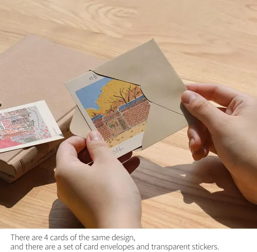 Vista 4 de Monolike Tarjeta Día a Día, 101 Seúl Doce Meses - Mezcla de 48 Mini Tarjetas Individuales, 24 sobres Paquete