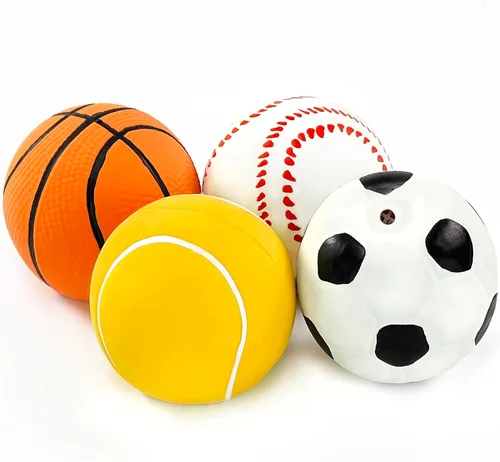 Vista 4 de CHIWAVA Paquete de 4 bolas deportivas de látex chirriante de 2.4 pulgadas, juego de pelotas deportivas para perros pequeños