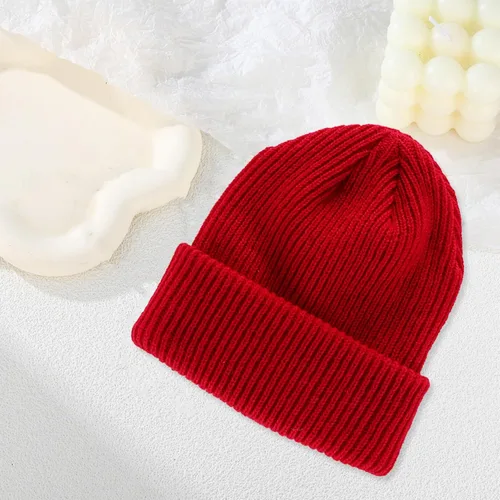 Vista 4 de No Brim Hat Cold Weather Thermal Unisex Winter High Elasticity Solid Color Knitted Soft Anti-Slip Dome Top Warm