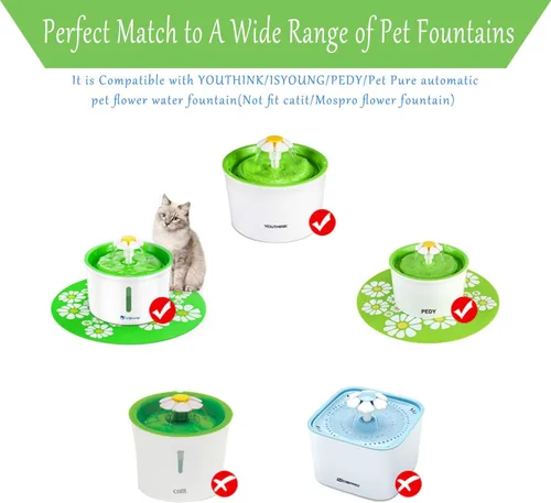 Vista 3 de Rarloner - Filtros de repuesto para fuente de gato, paquete de 8 para fuentes de flores de 1.6 L y la mayoría de dispensadores de agua para mascotas