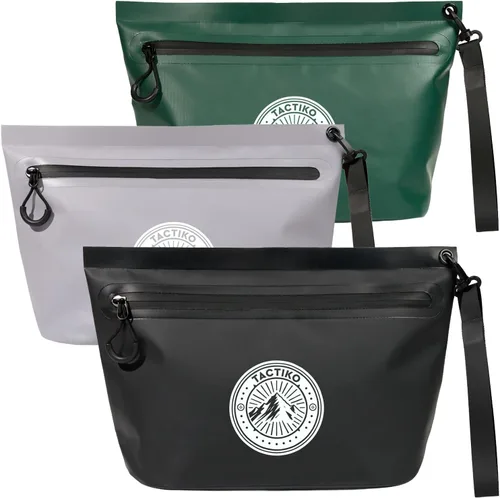 Vista 18 de Tactiko - Paquete de 3 bolsas resistentes al agua con cremallera, para guardar todos los organizadores para bolsas secas, bolsas de viaje