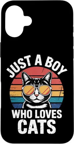 Vista 23 de Just A Boy Who Loves Cats Feline Enthusiast Pet Cat Parents Case for iPhone 16