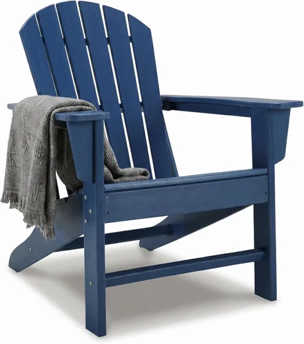 Vista 12 de Diseño de autor por Ashley - Silla para patio exterior Sundown Treasure Adirondack de HDPE, color marrón claro
