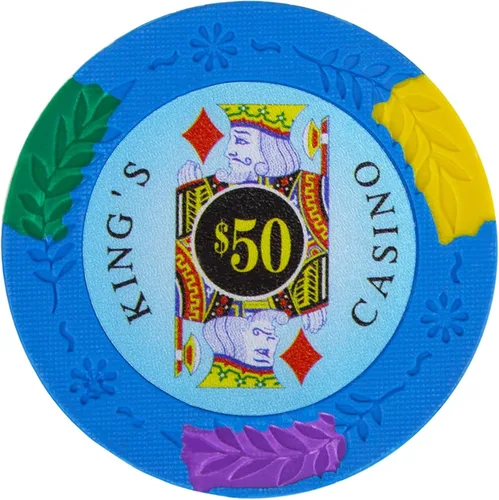 Vista 5 de Brybelly King's Casino Premium - Fichas de póquer de 0.49 oz, compuesto de arcilla pesada – Paquete de 50