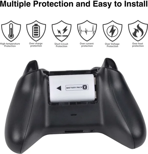 Vista 4 de Uwayor Paquete de 2 baterías recargables para Xbox OneSeries, 1400 mAh para Xbox OneOne SOne XOne EliteXbox Series SSeries X Controller (blanco)
