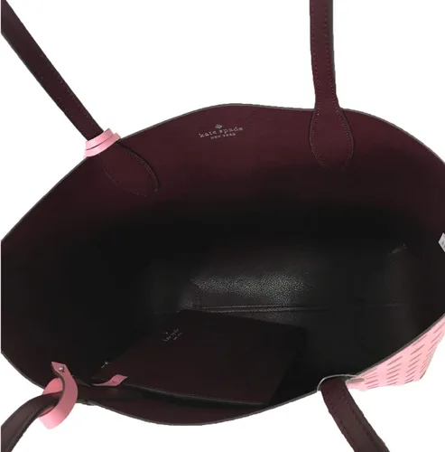 Vista 4 de Kate Spade Love Birds - Bolsa reversible con diseño de lunares, color rosa multicolor, Rosado