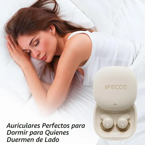 Vista 3 de IFECCO - Audífonos invisibles para dormir con Bluetooth 6.0, auriculares inalámbricos para dormir de lado, cómodo bloqueo de ruido, IPX6 impermeable
