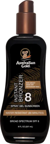 Vista 8 de Australian Gold Spray Gel Protector Solar con Bronceador Instantáneo SPF 15, 8 Onzas Hidrata y Humecta la Piel Espectro Amplio Resistente al