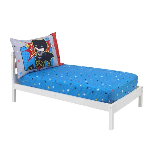 Vista 8 de Warner Brothers Justice League - Juego de ropa de cama infantil de 4 piezas, gris/azul/rojo/negro