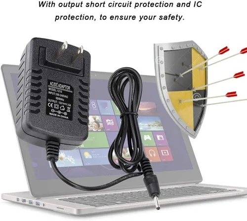 Vista 5 de Zopsc Adaptador de corriente universal 12V 1.5A Tablet Cargador Adaptador para Iconia Tab A500 (enchufe de EE. UU.)
