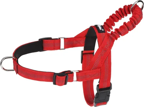 Vista 8 de PUPTECK Arnés sin tirones para perros grandes, chaleco arnés reflectante ajustable para mascotas con asa elástica, arnés a prueba de escape sin Negro